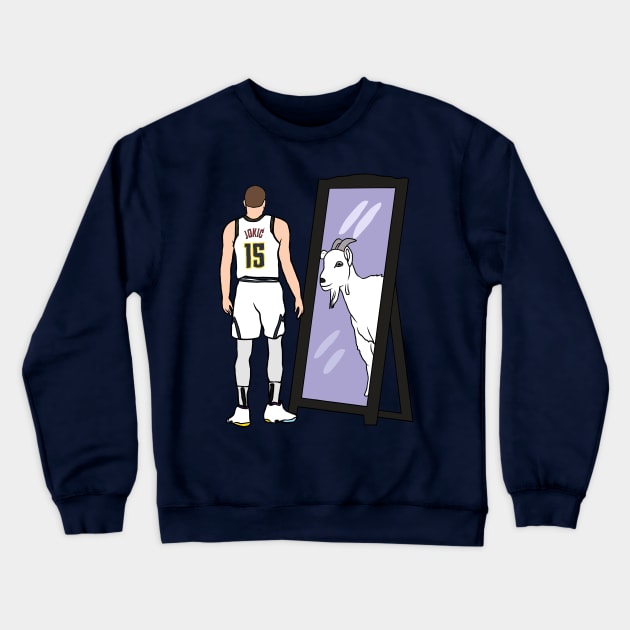 Nikola Jokic Mirror GOAT Crewneck Sweatshirt by rattraptees